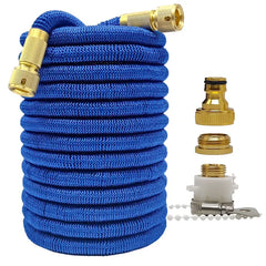 Expandable High Pressure Garden Water Hose w/ Double Metal Connector