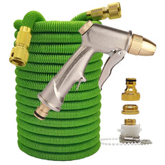 Expandable High Pressure Garden Water Hose w/ Double Metal Connector