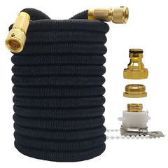 Expandable High Pressure Garden Water Hose w/ Double Metal Connector