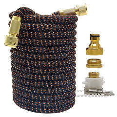 Expandable High Pressure Garden Water Hose w/ Double Metal Connector