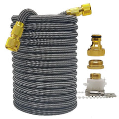 Expandable High Pressure Garden Water Hose w/ Double Metal Connector