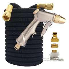 Expandable High Pressure Garden Water Hose w/ Double Metal Connector