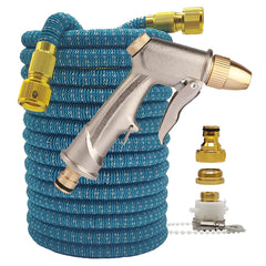 Expandable High Pressure Garden Water Hose w/ Double Metal Connector