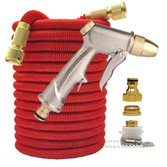 Expandable High Pressure Garden Water Hose w/ Double Metal Connector