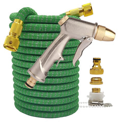 Expandable High Pressure Garden Water Hose w/ Double Metal Connector