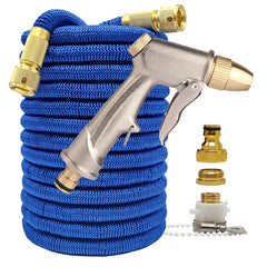 Expandable High Pressure Garden Water Hose w/ Double Metal Connector