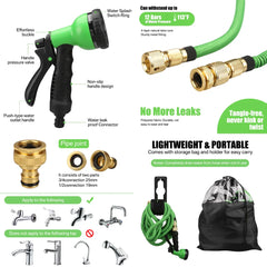 Expandable Garden Water Hose w/ Double Metal Connector